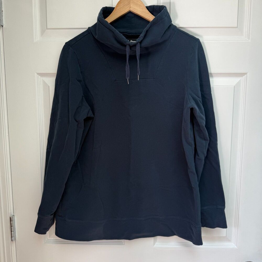 L.L. Bean Cowl Neck Pullover Sweatshirt Navy Size Large Capsule Minimalist